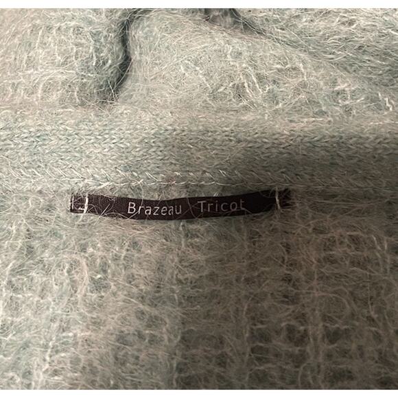 Brazeau Tricot Women's O/S Green Alpaca Oversized Knit Button Down Cardigan NWOT - Picture 3 of 3